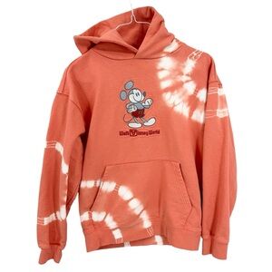 MICKEY MOUSE Genuine Mousewear Hoodie Tie Dye Walt Disney World Orange